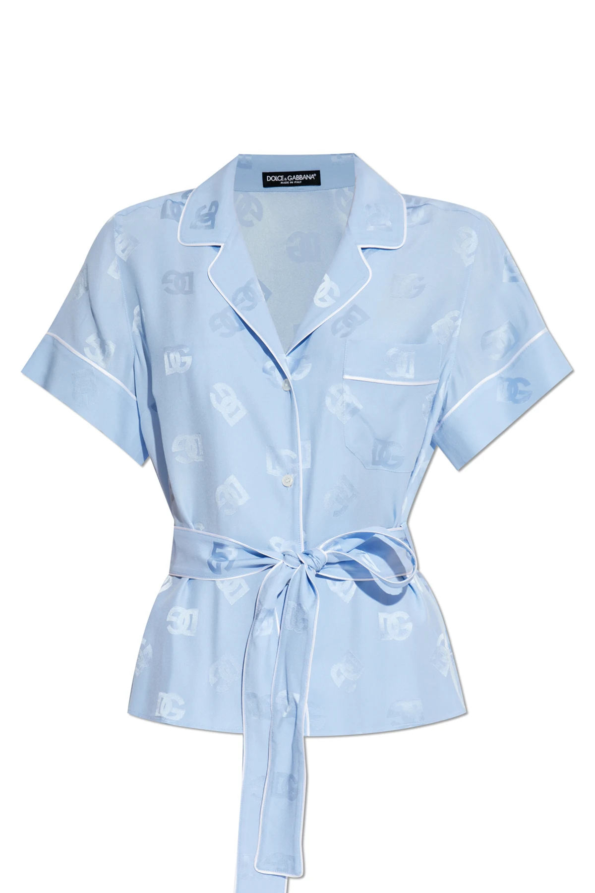 light blue Silk top