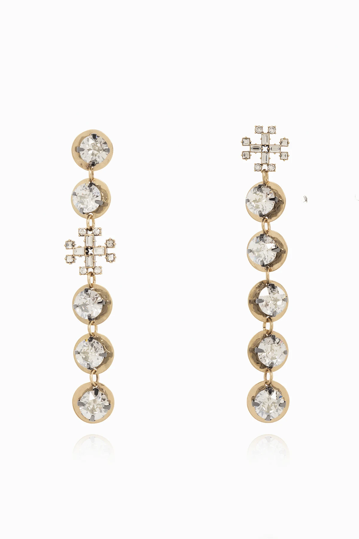 GOLD Asymmetrical earrings in brass