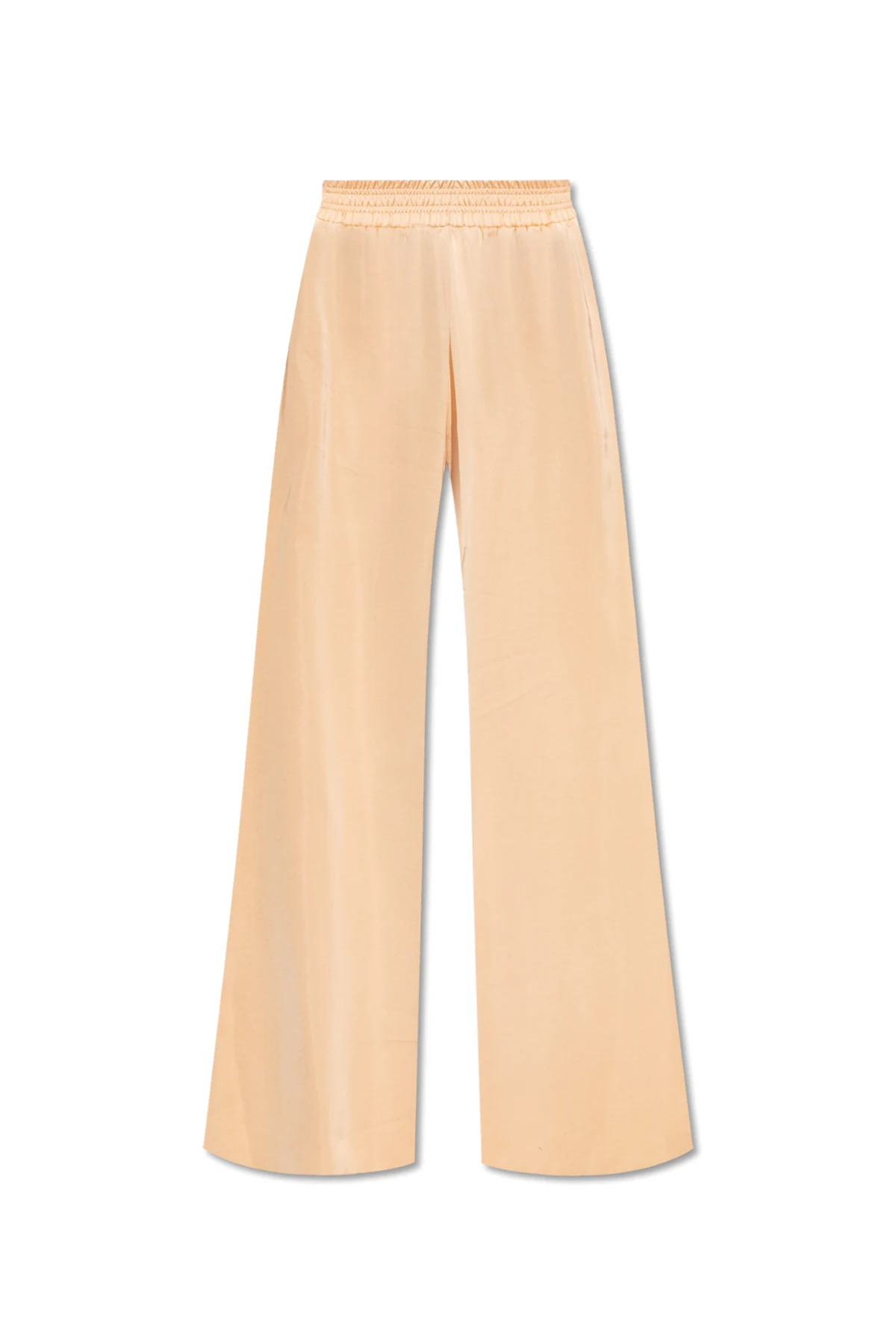 Satynowe spodnie o luźnym kroju