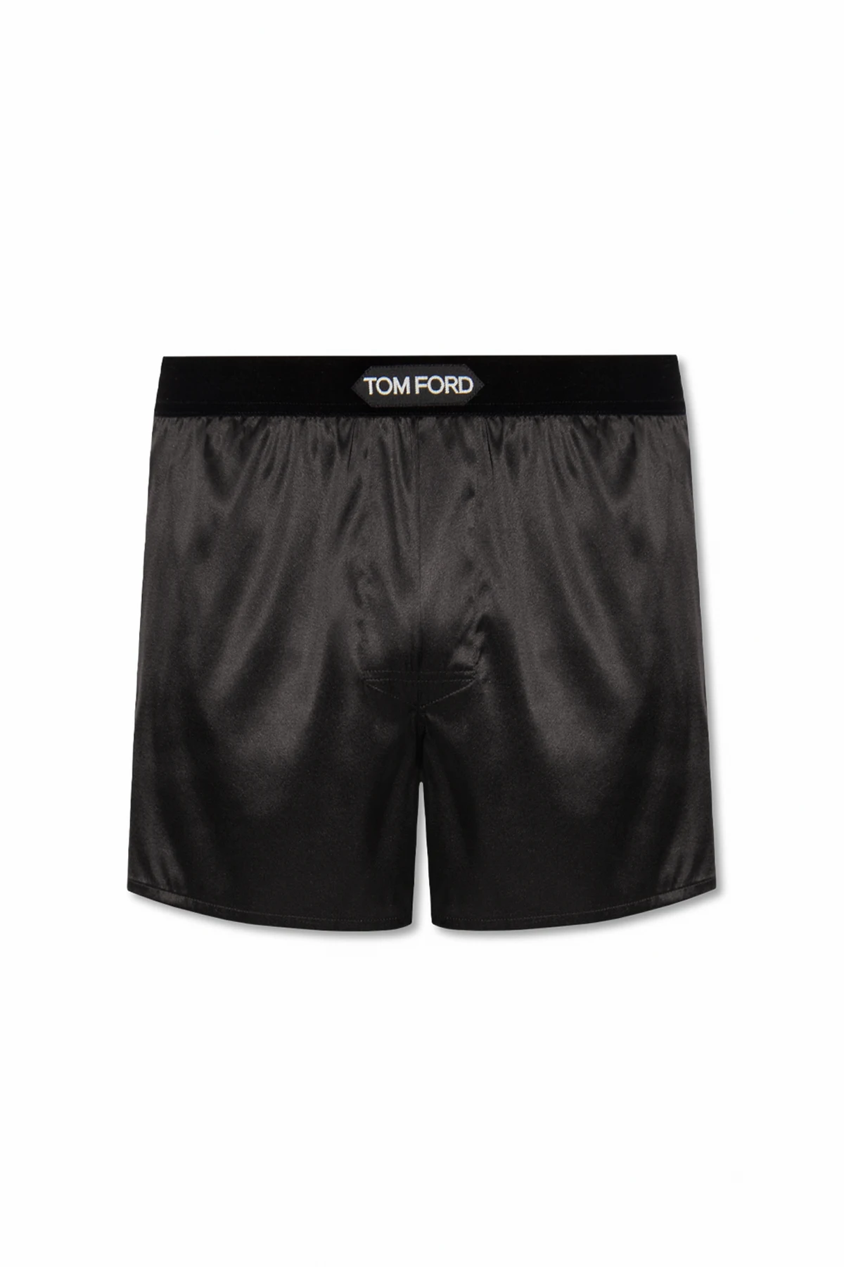 CZARNY Jedwabne bokserki z logo