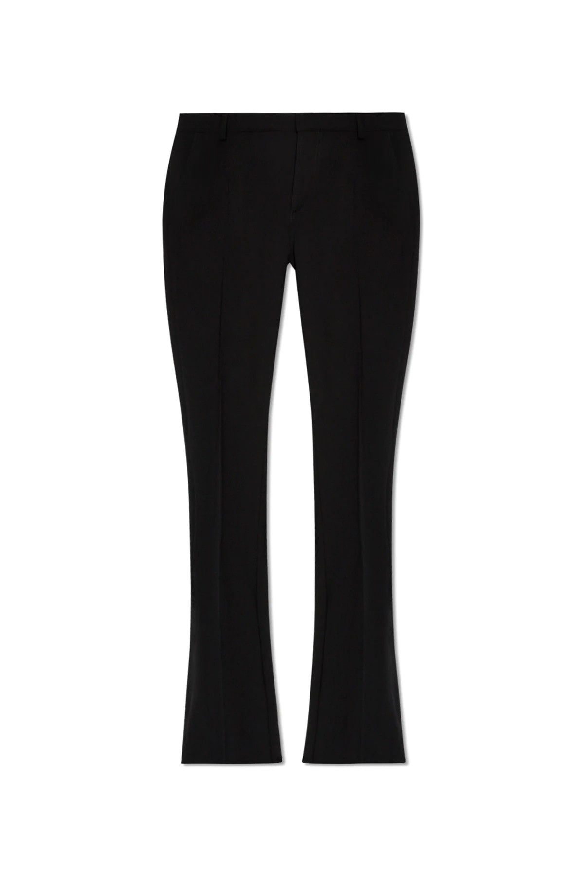 BLACK Pleat-front flared trousers
