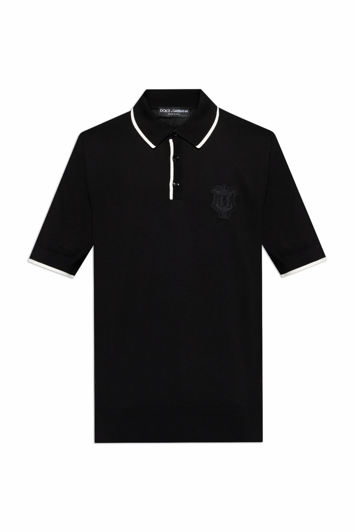BLACK Cotton polo with logo