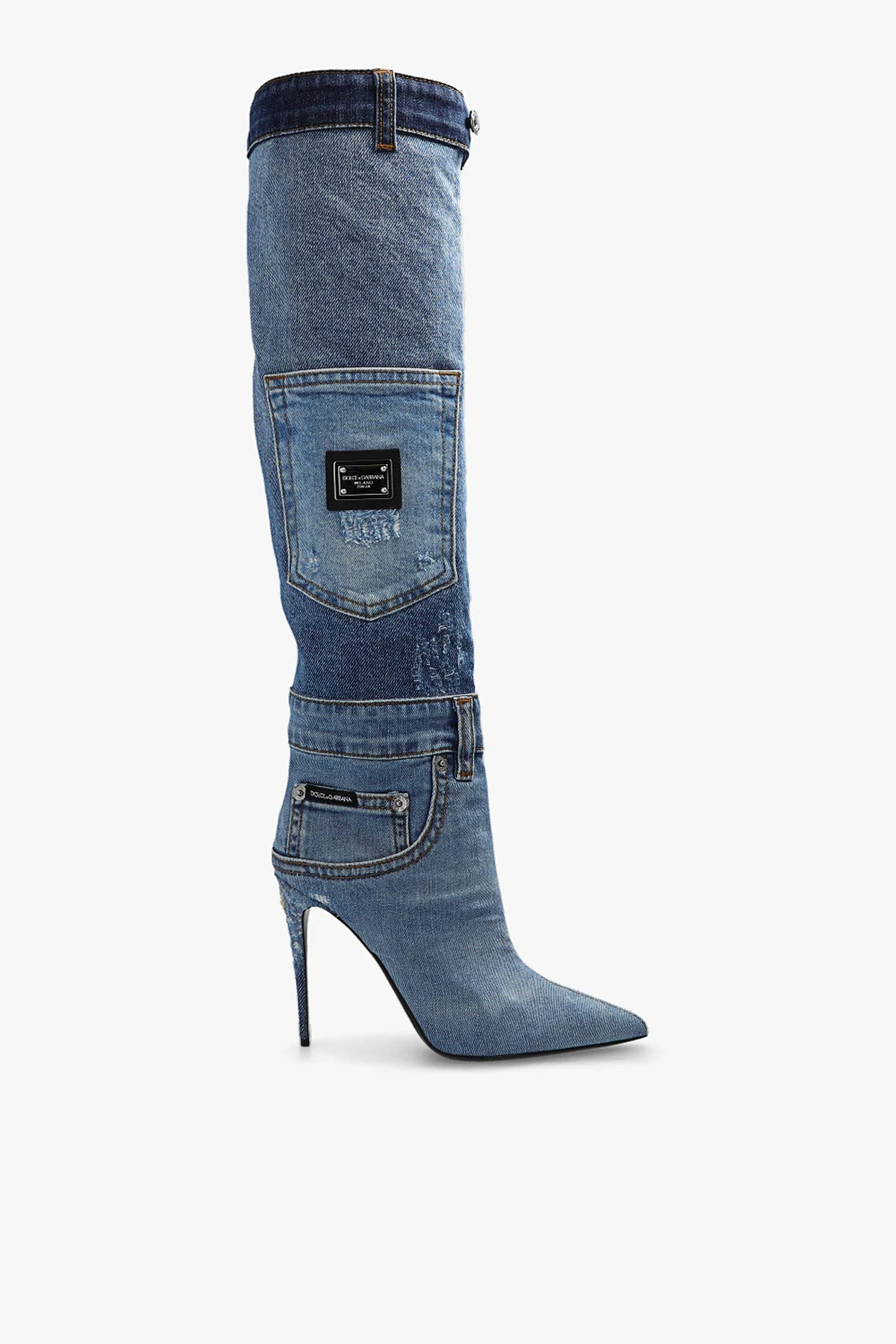 Denim boots