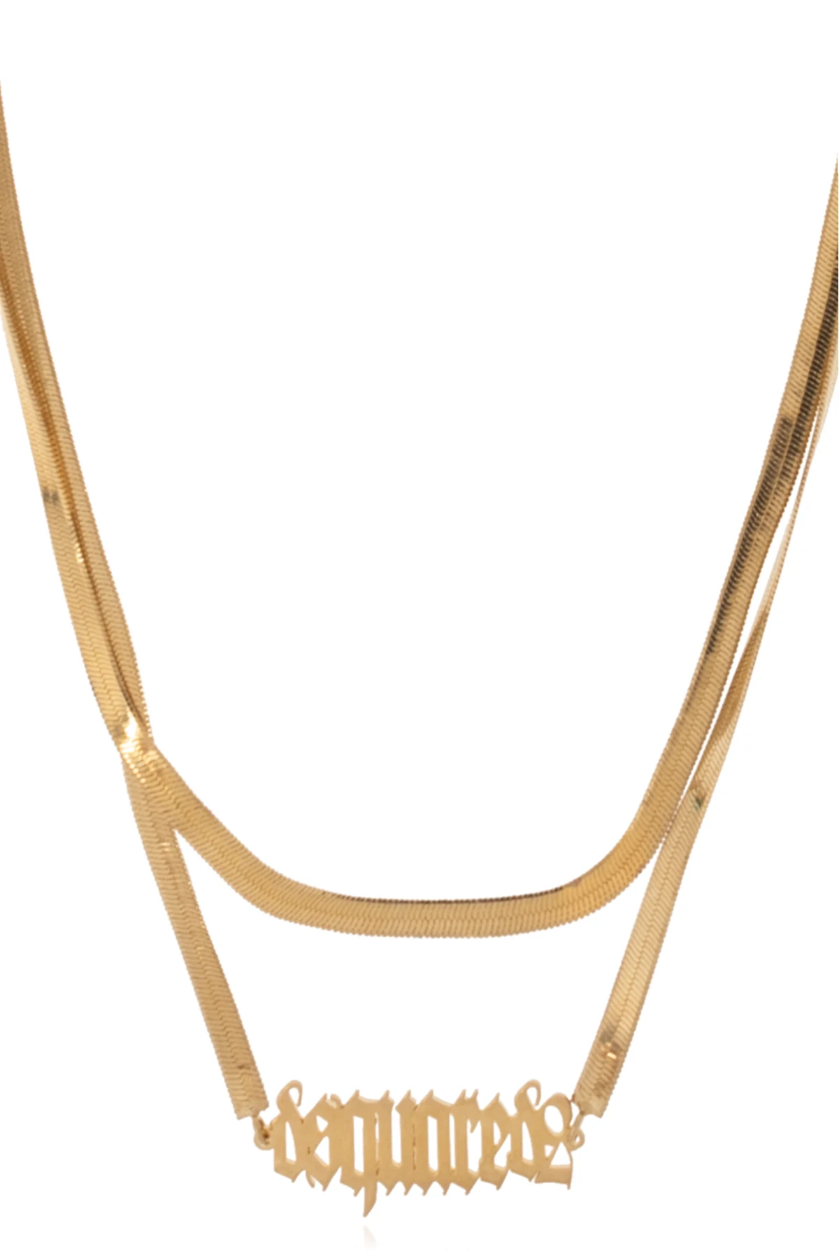 GOLD Long necklace with logo