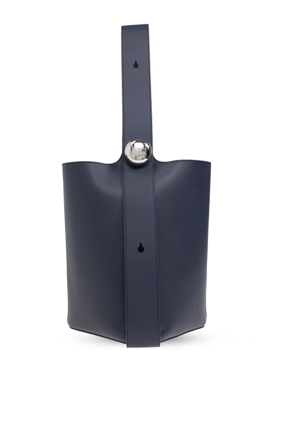 NAVY BLUE Pebble Medium bucket-style shoulder bag