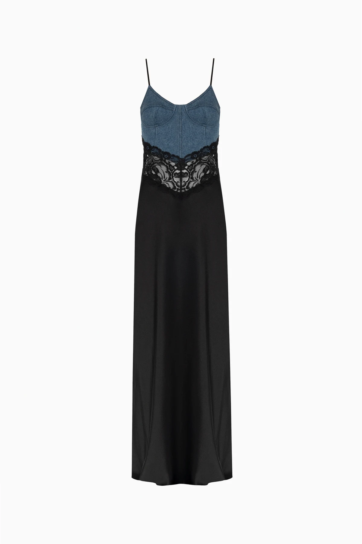 Kleid aus kombinierten Materialien