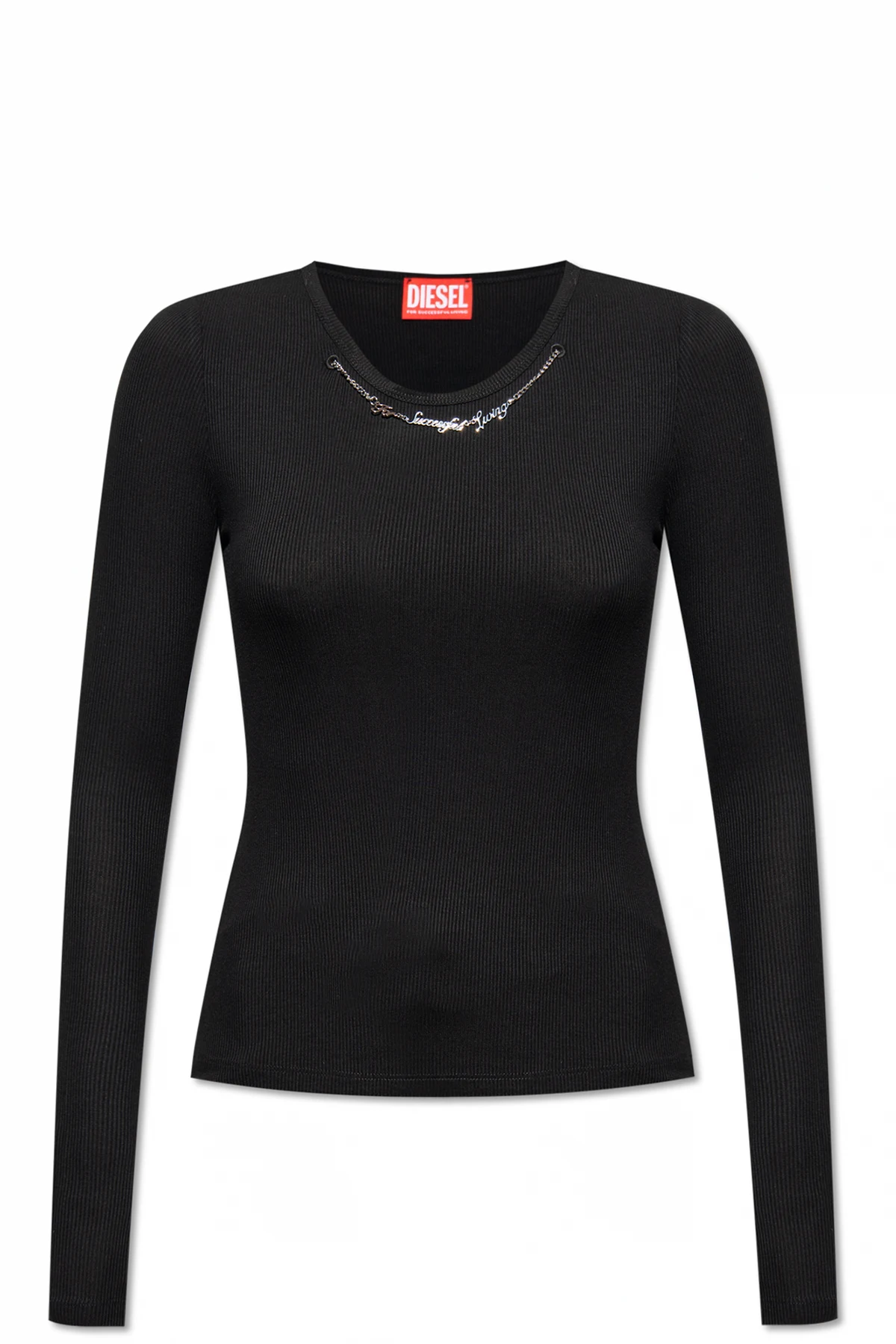 BLACK ‘T-MATIC-LS‘ ribbed top