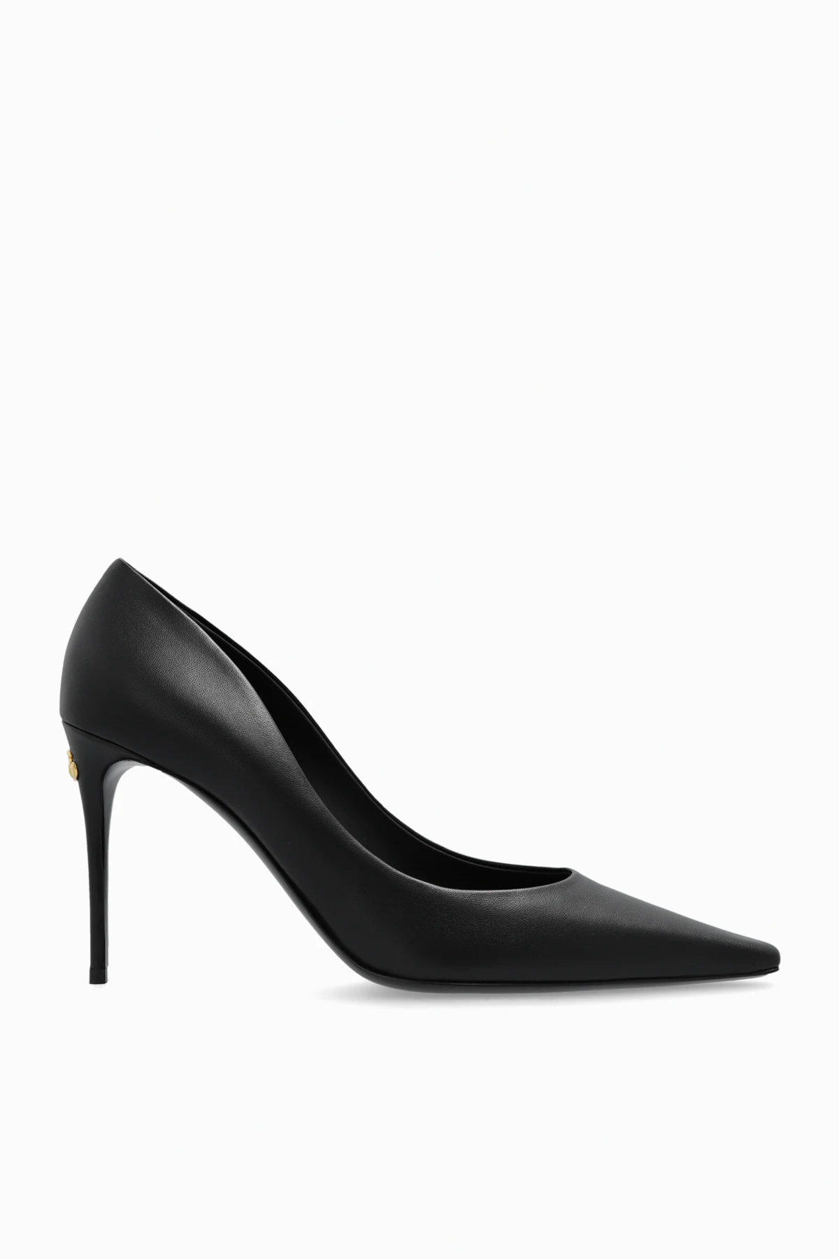 BLACK Leather heeled shoes