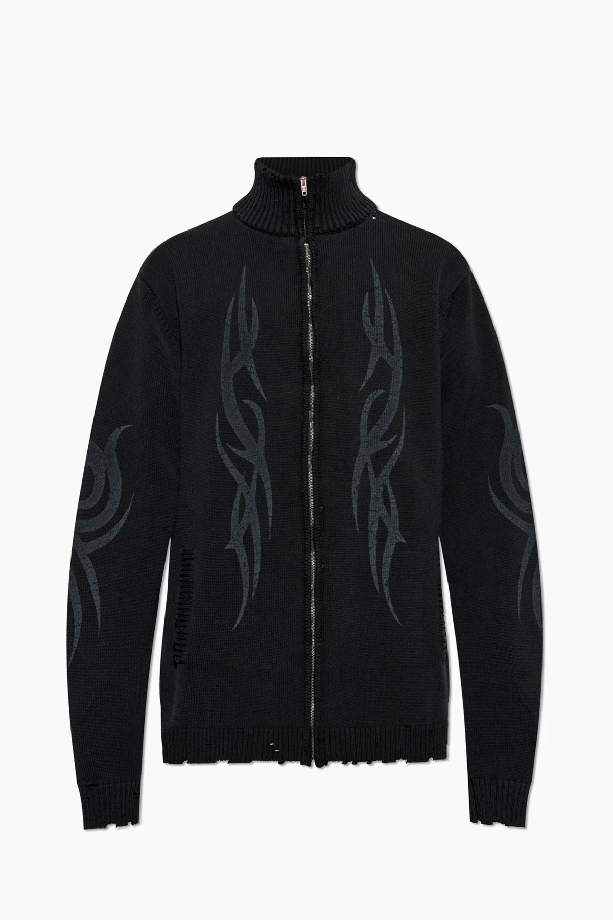 BLACK Cardigan with vintage effect