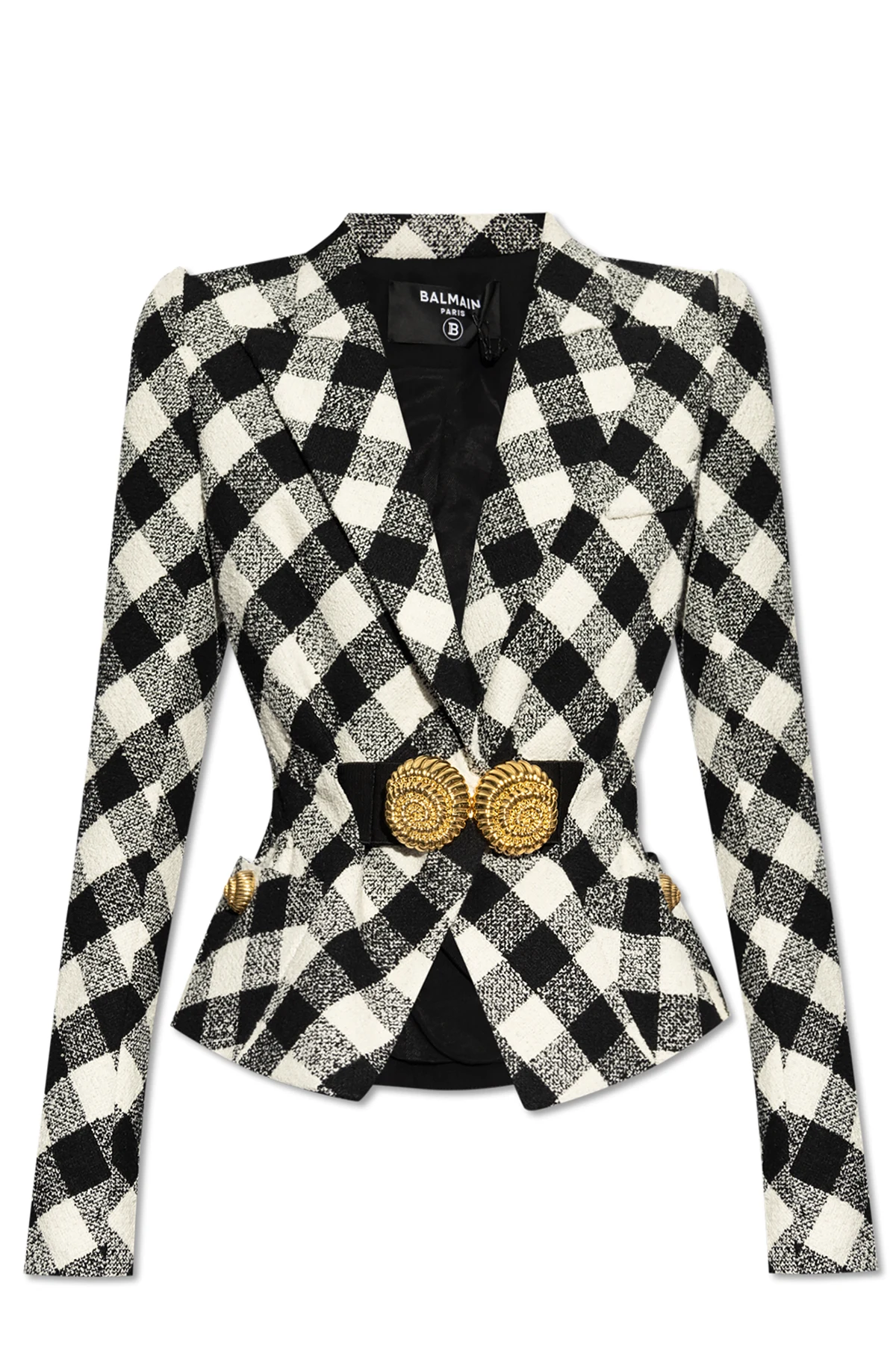 BLACK Blazer with check pattern