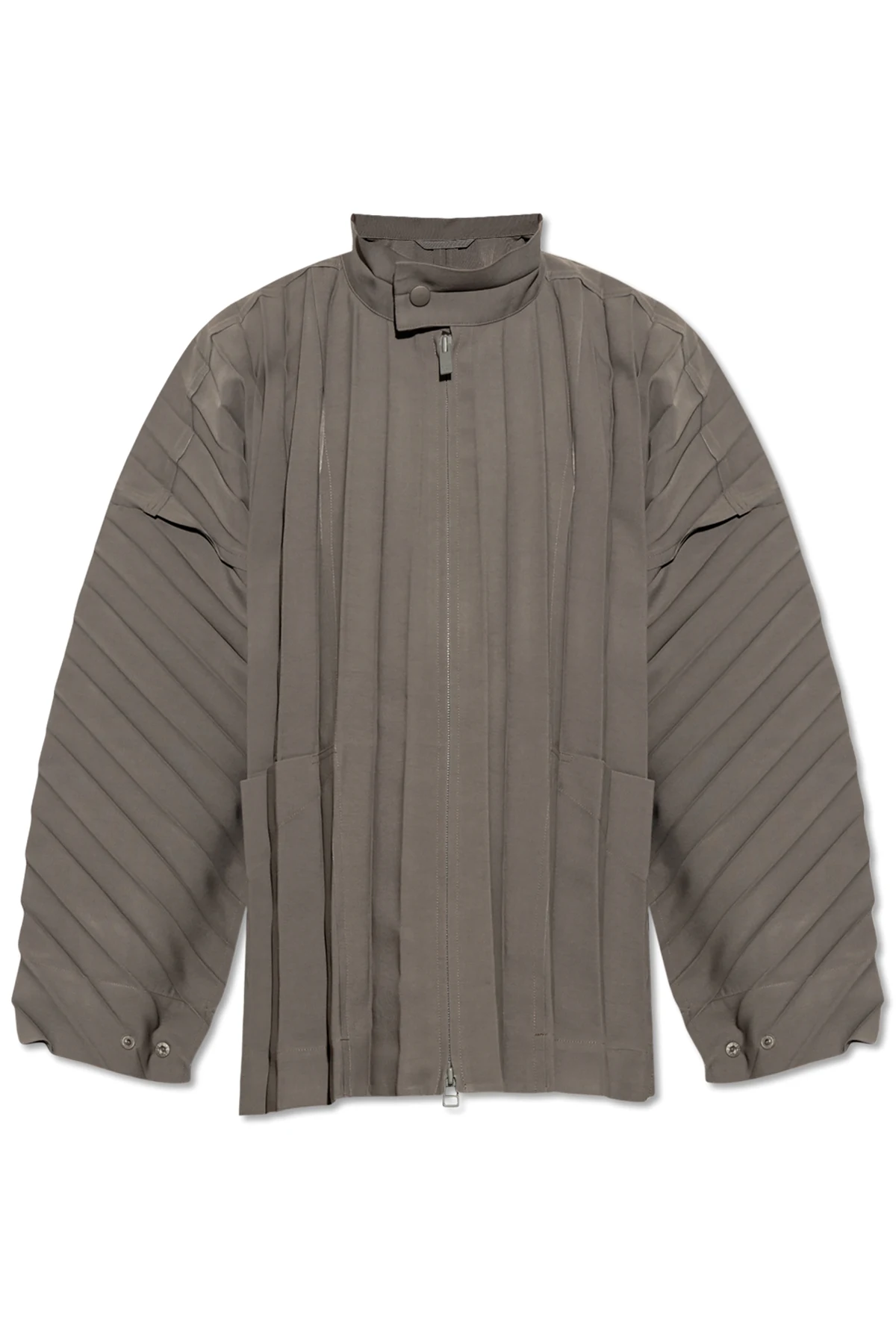Plissierte Jacke mit Stehkragen
