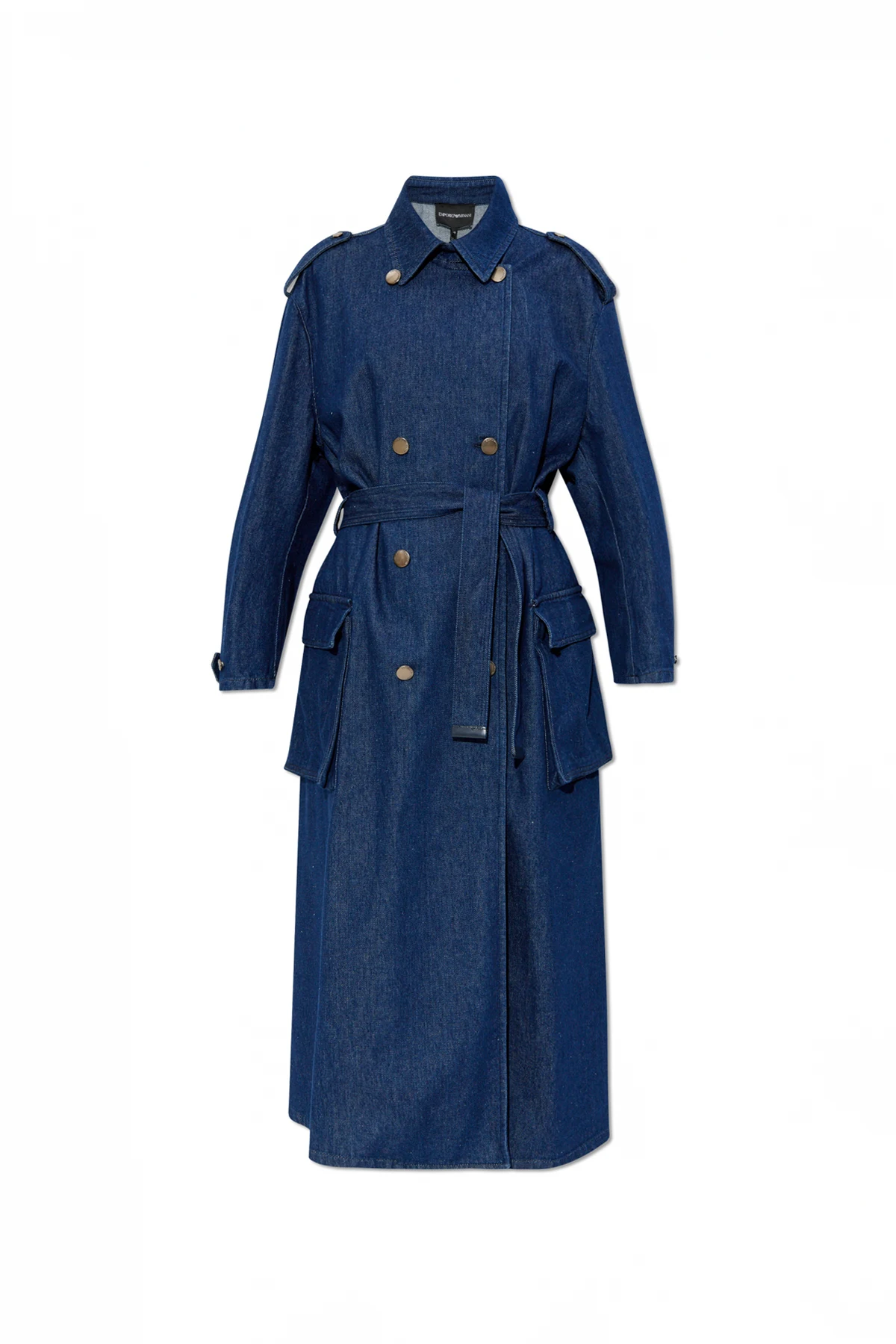 NAVY BLUE Denim Trench Coat