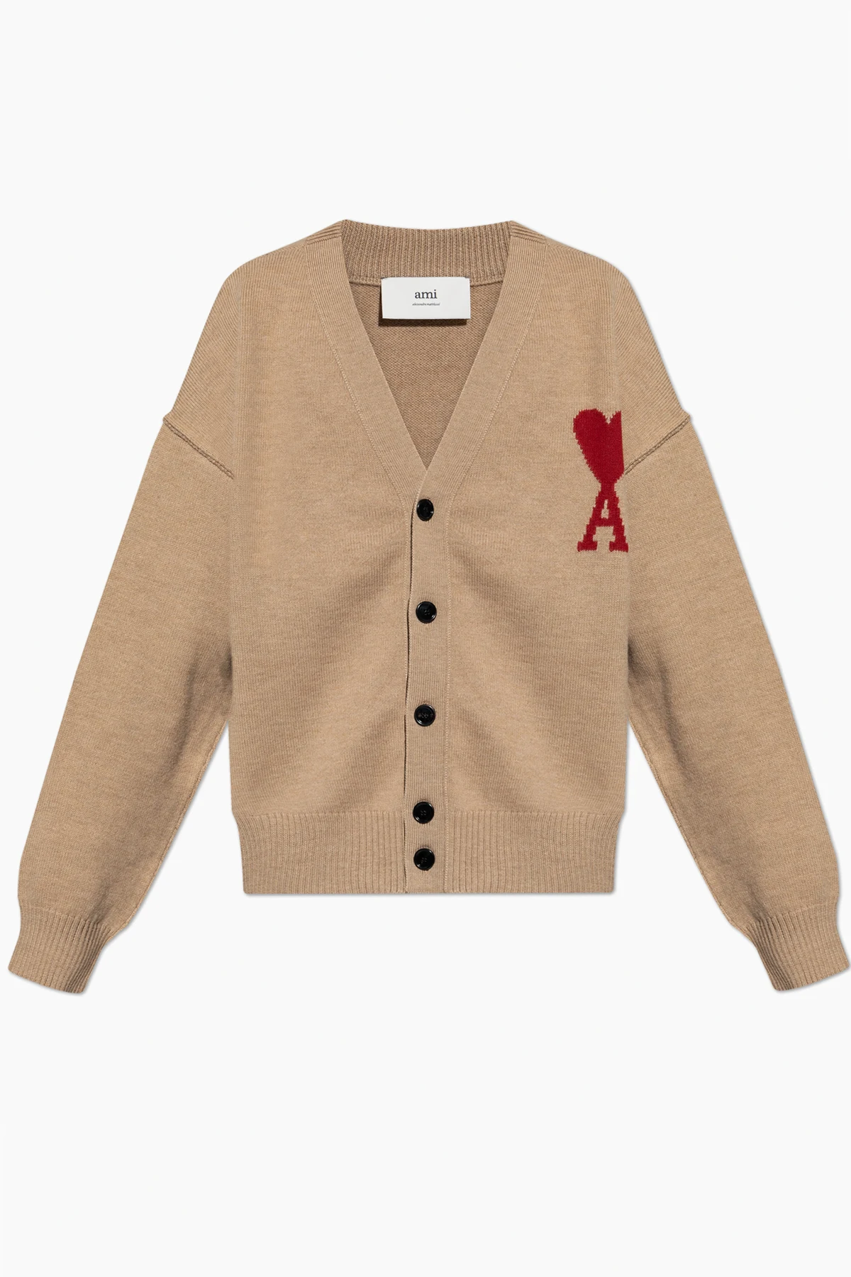 beige Wool Cardigan