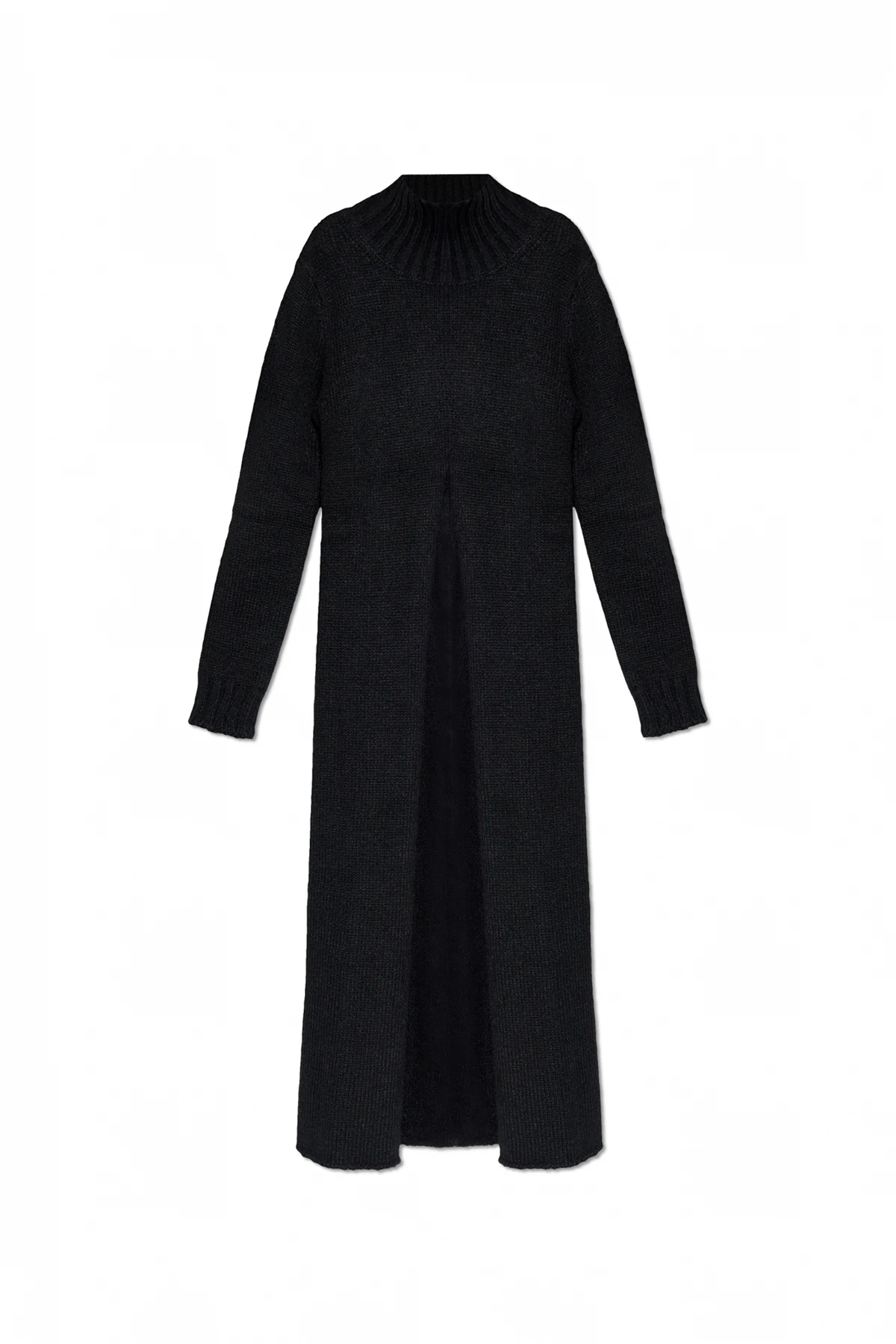 Langer Rollkragenpullover mit Schlitz