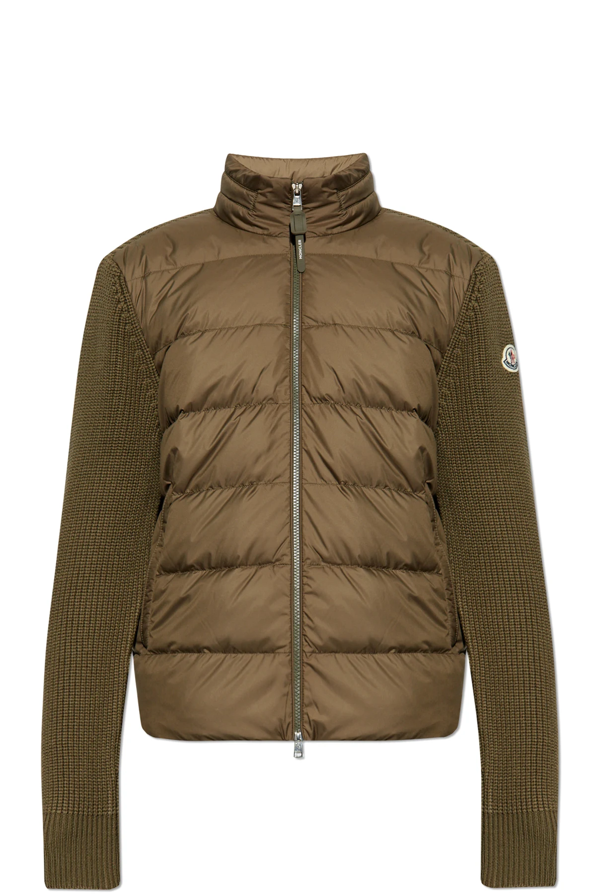 GREEN Cardigan with quilted front