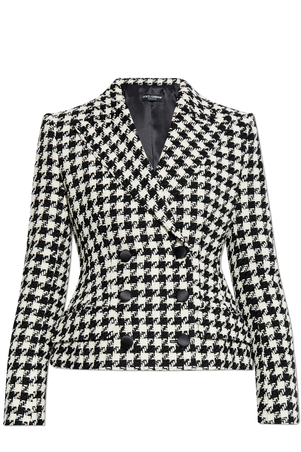 cream Houndstooth Blazer