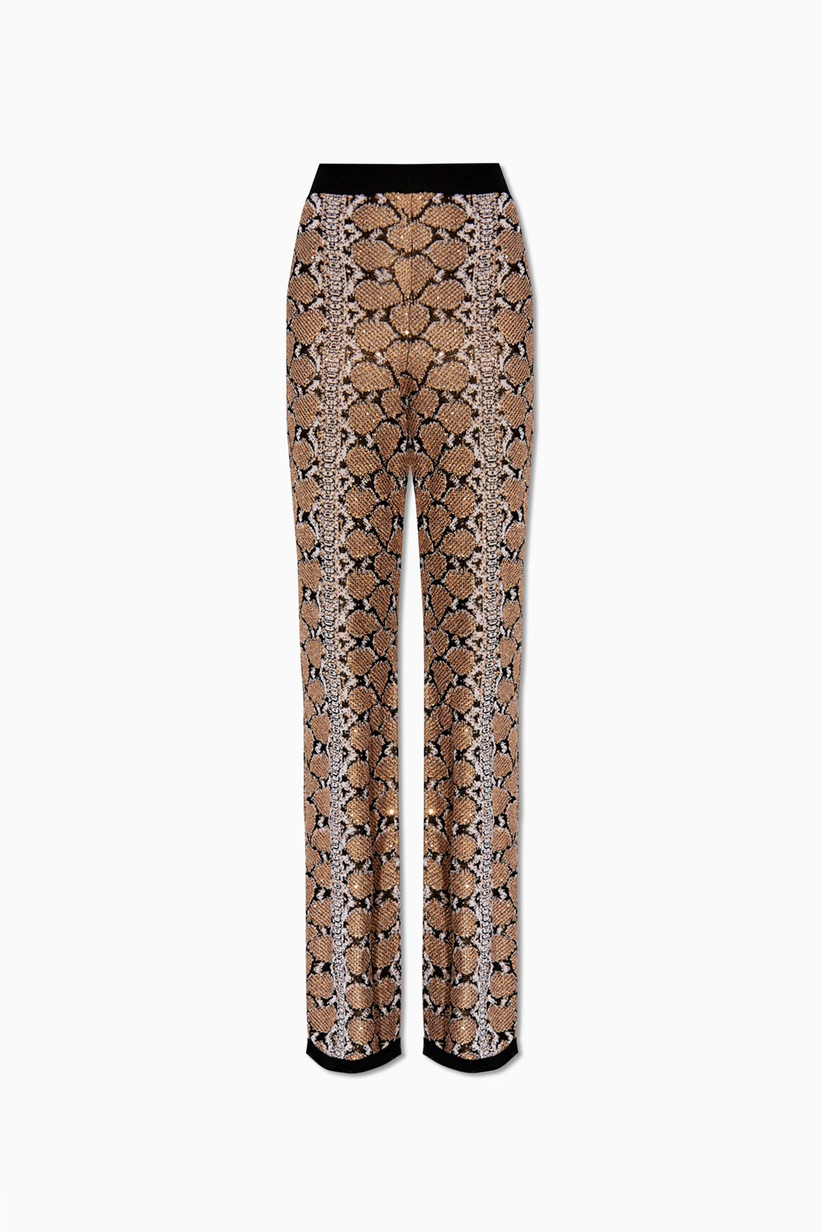 beige Trousers with animal motif