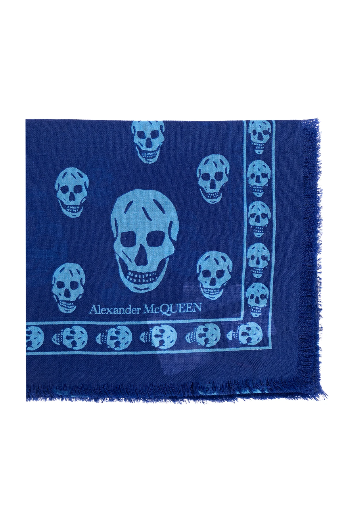 BLUE Scarf with skull motif