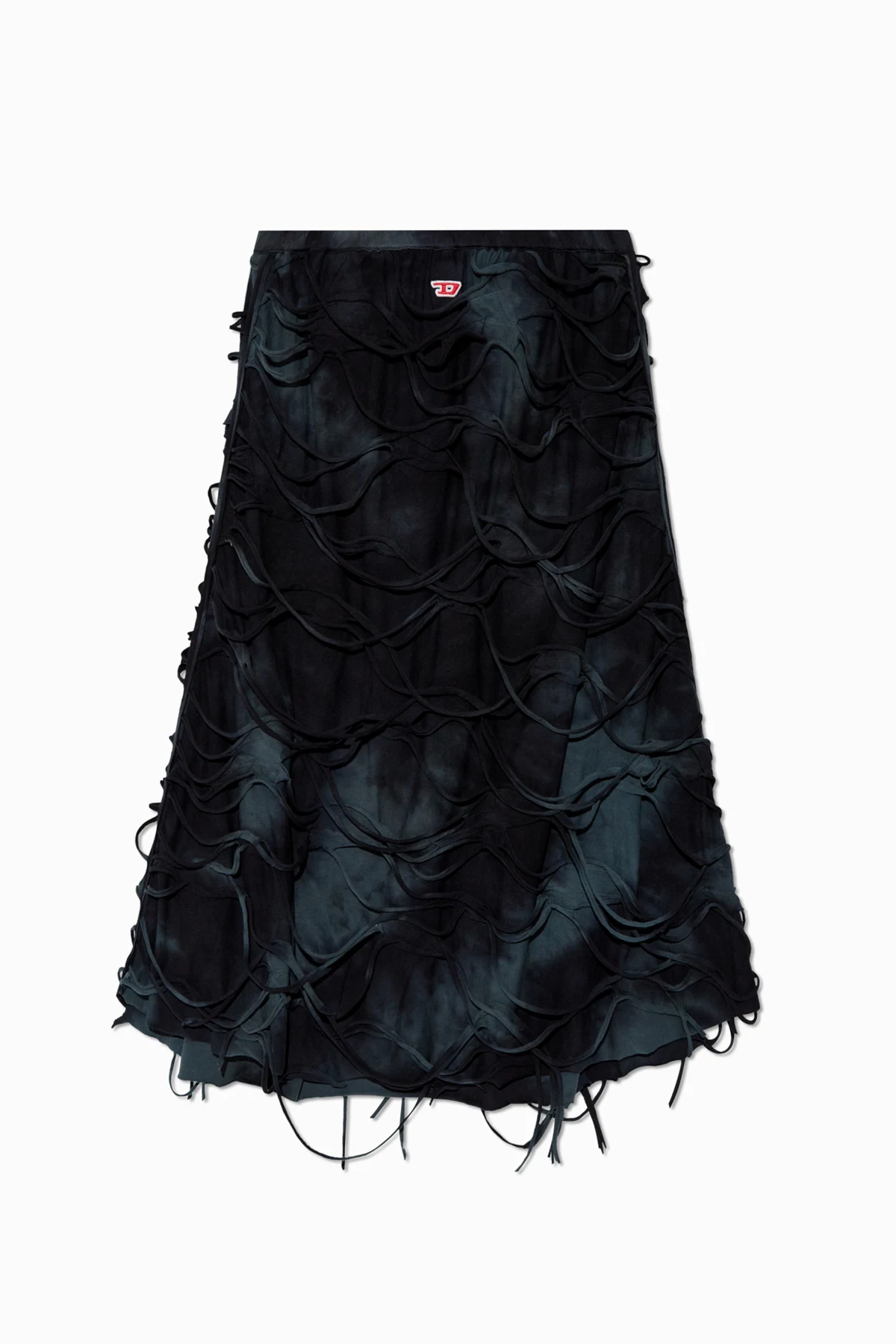 BLACK Skirt with raw hem O-JAL