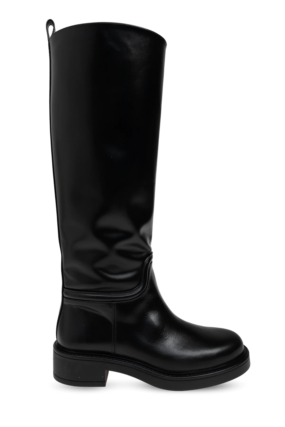 BLACK Leather boots Celia