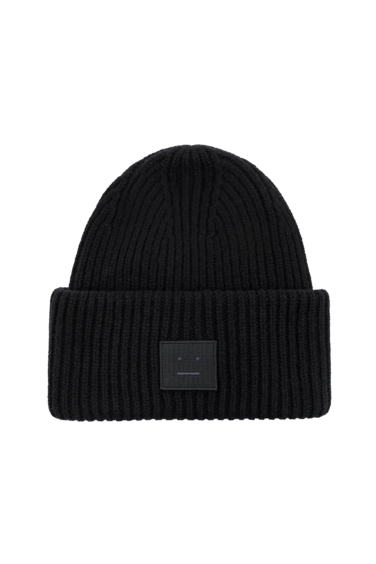 Rib-knit hat with logo