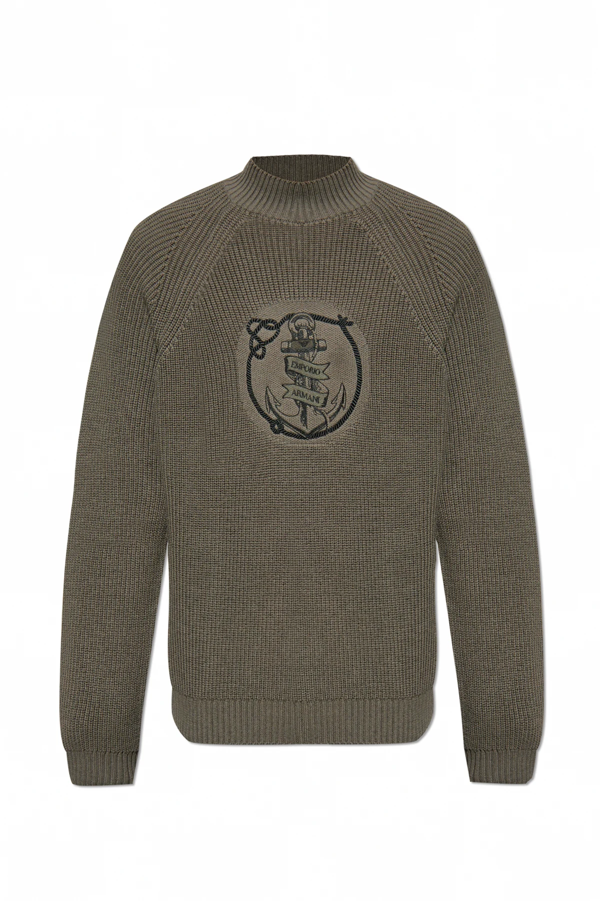 GREEN Turtleneck with embroidered pattern