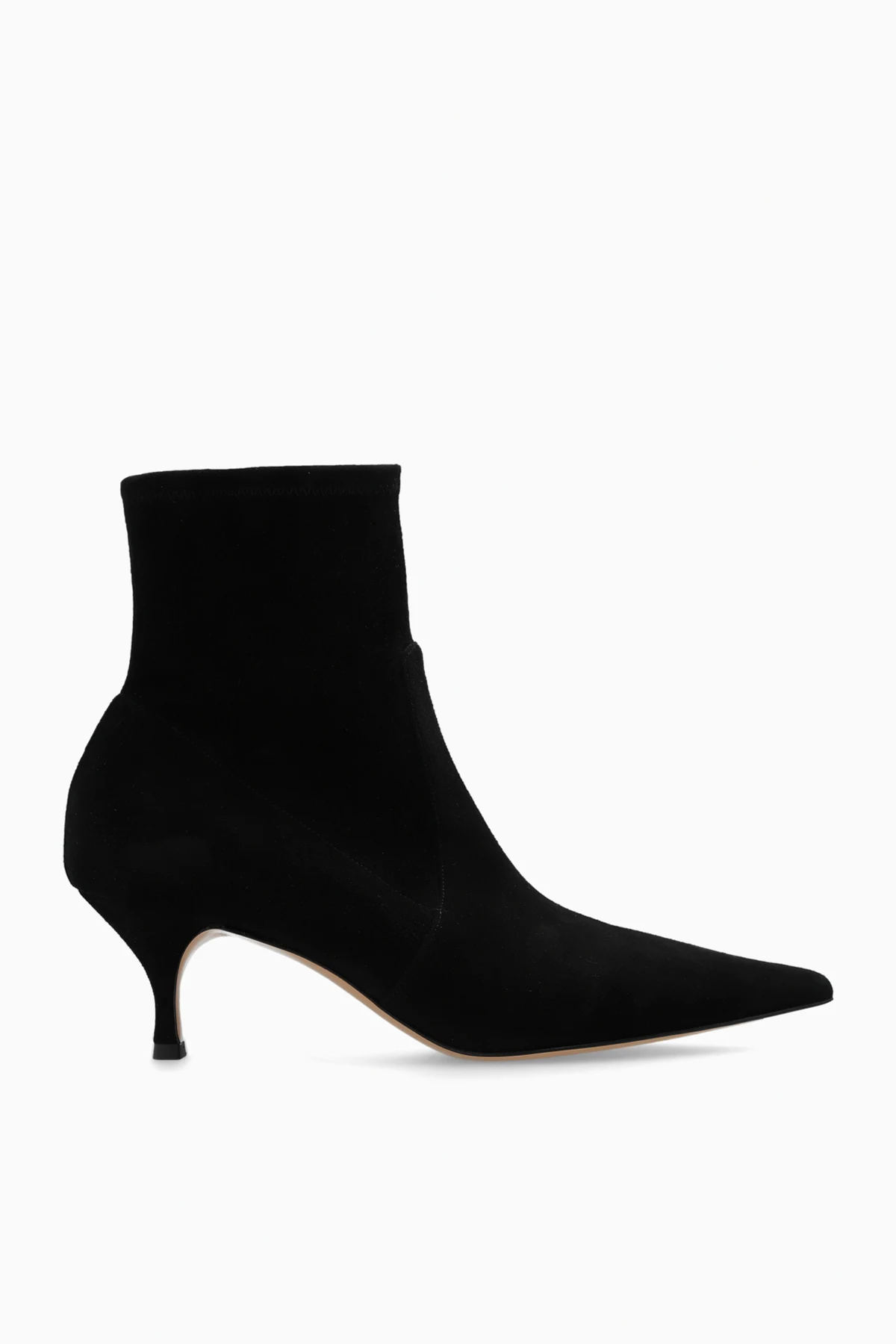 Zamszowe botki na obcasie