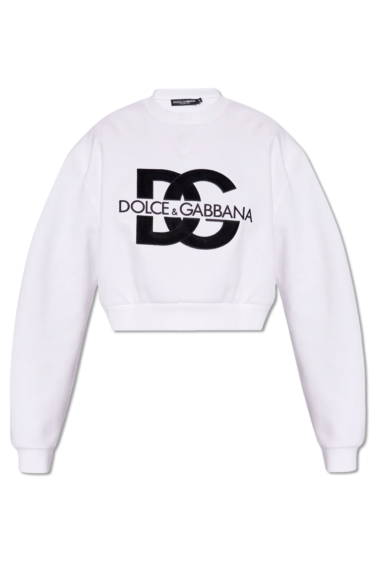 WHITE Cropped sweatshirt with logo