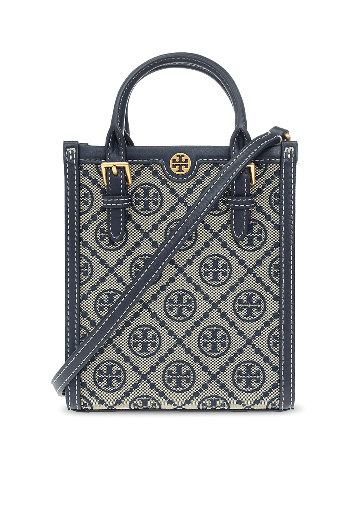 NAVY BLUE Jacquard shoulder bag