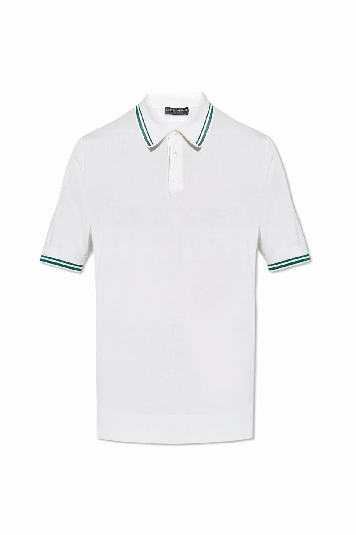 WHITE Silk polo with logo application