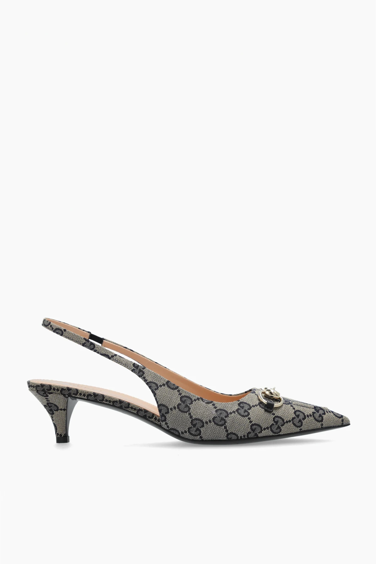 GRANATOWY Buty na obcasie