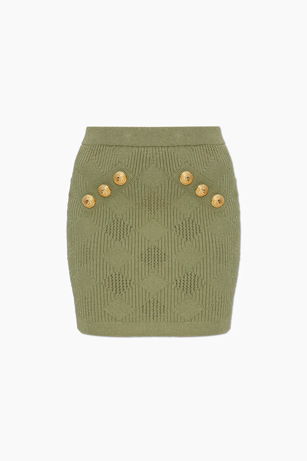 GREEN Skirt with decorative buttons