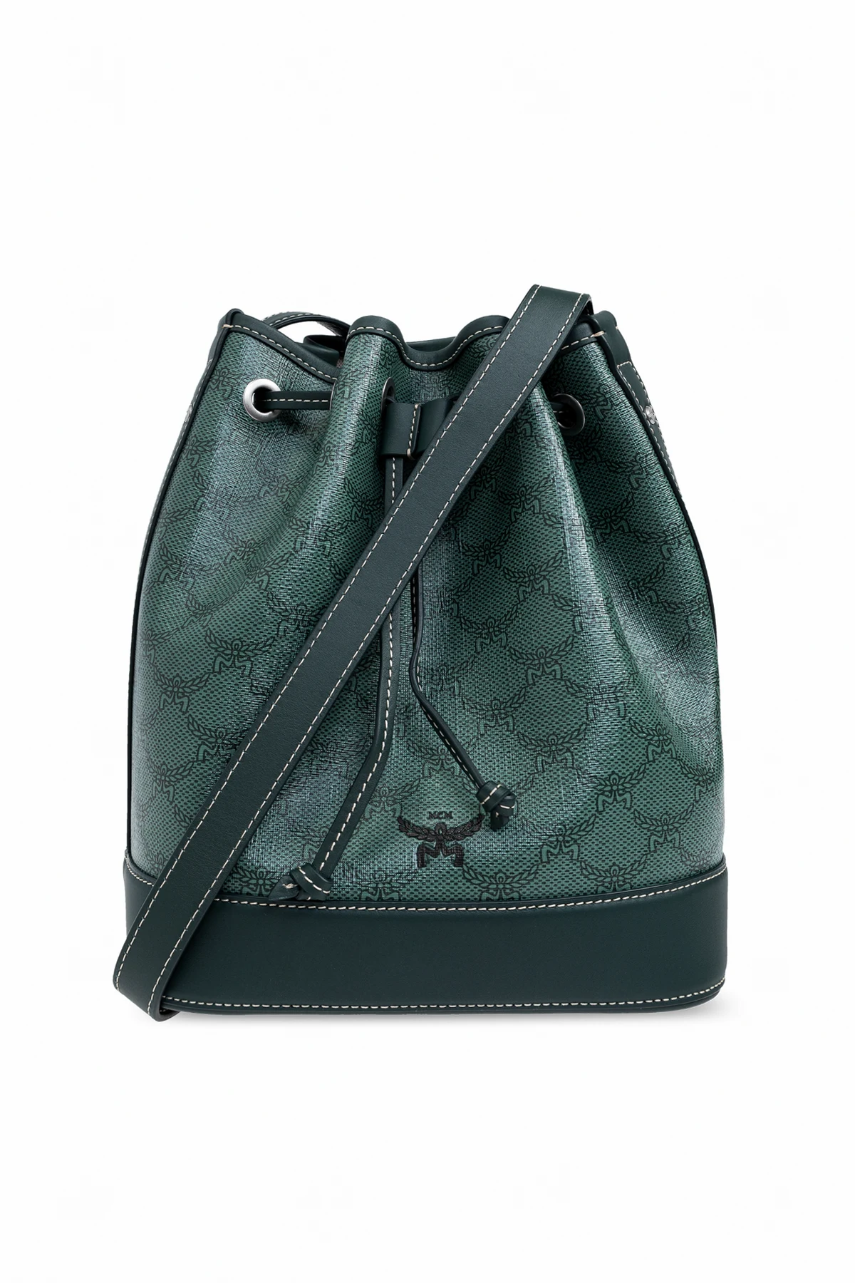 GREEN MCM bucket shoulder bag