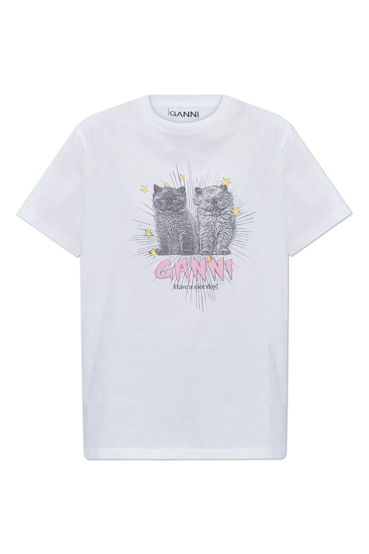 T-Shirt mit buntem Aufdruck