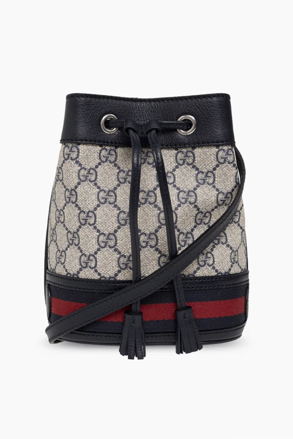 NAVY BLUE ‘Ophidia Mini’ bucket shoulder bag