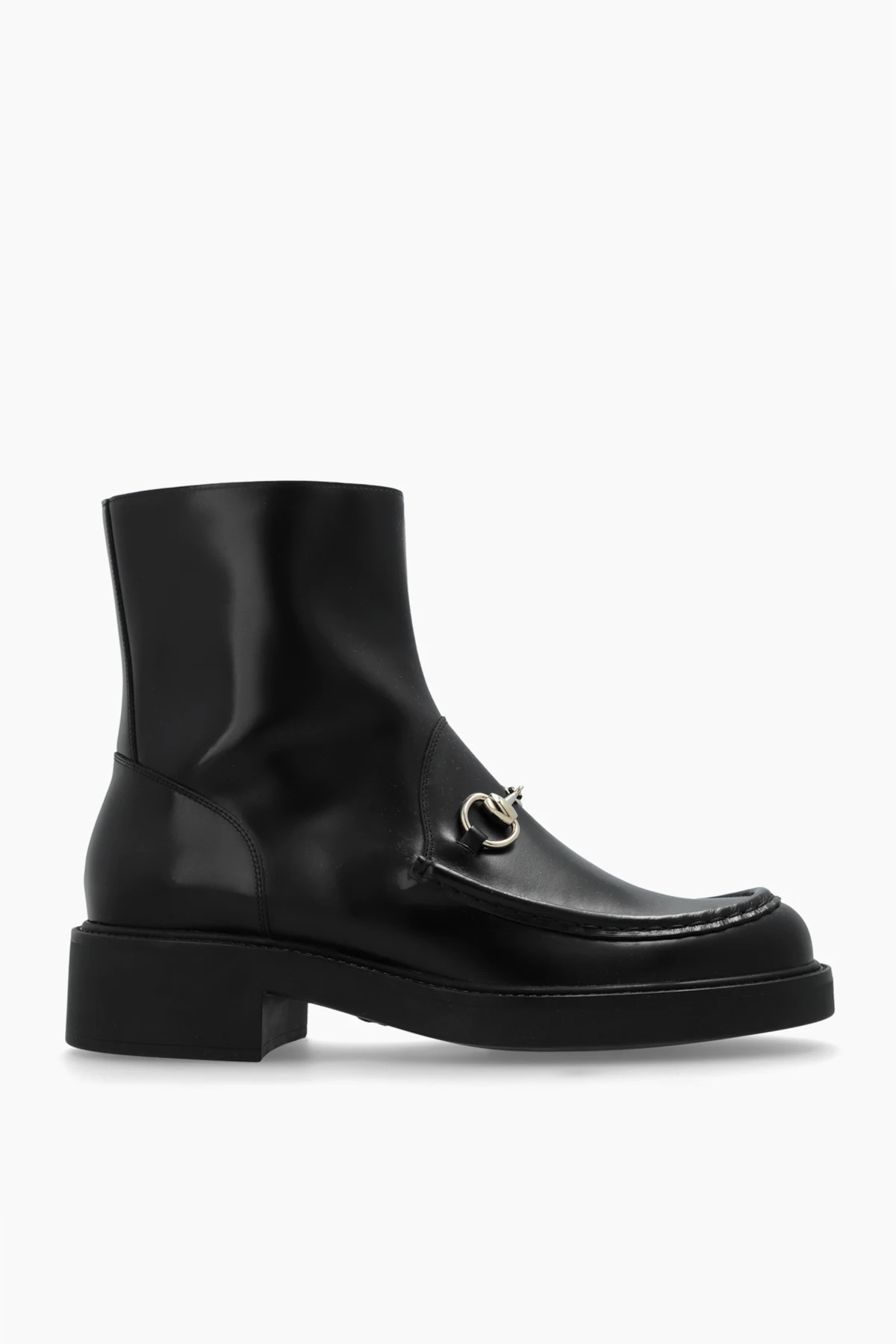 Skórzane buty na obcasie