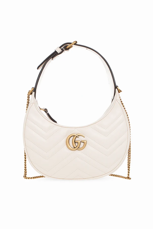 kremowy Torba na ramię ‘GG Marmont 2.0 Mini’ typu ‘hobo’