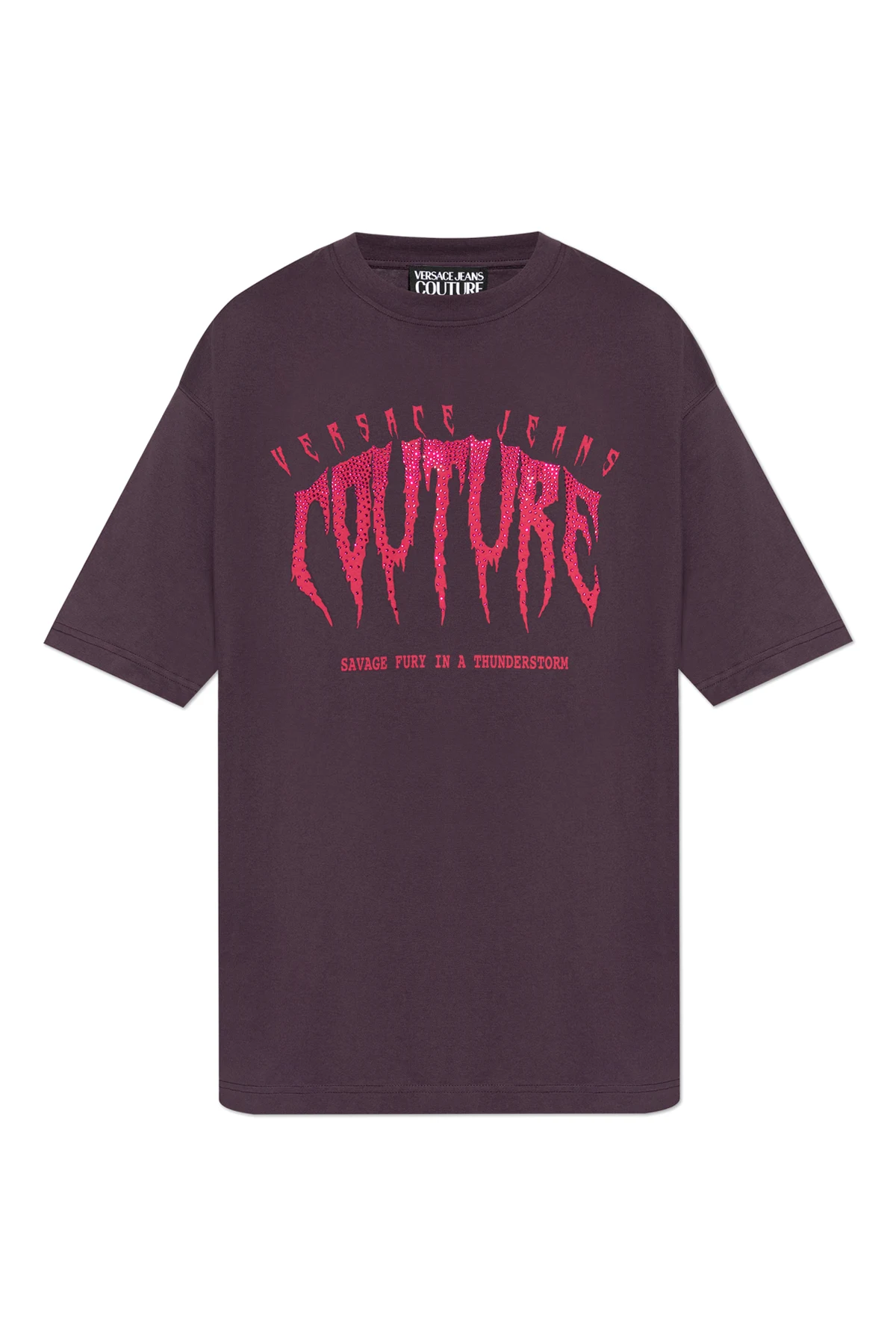 PURPLE Versace Jeans Couture T-shirt with print