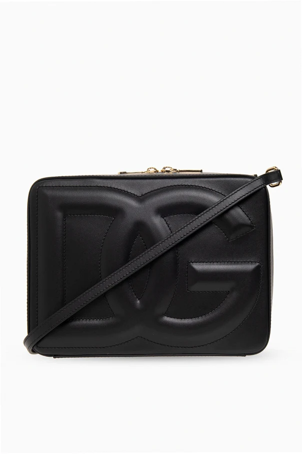 SCHWARZ Leather shoulder bag with logo