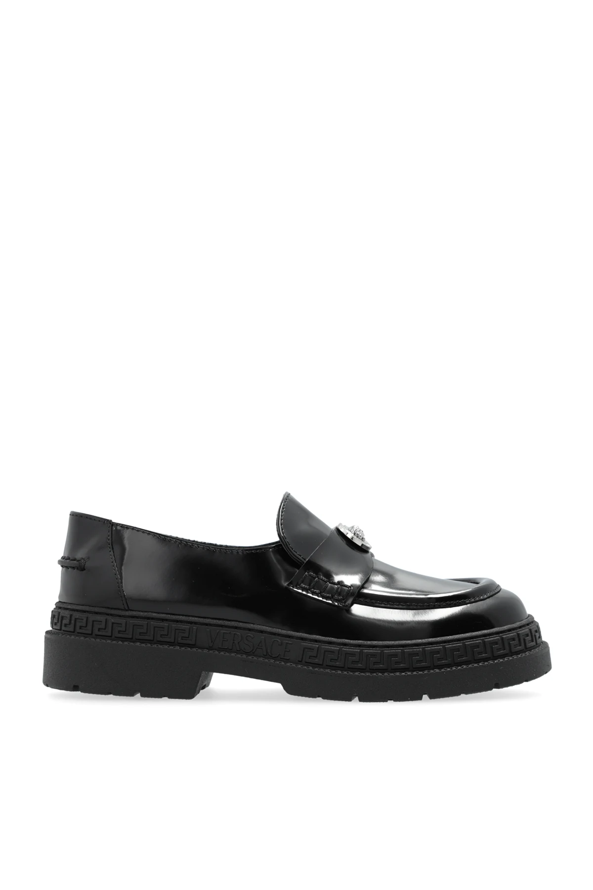 BLACK Leather shoes by Versace Kids