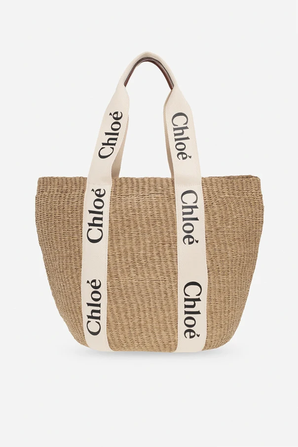 BEIGE ‘Woody Large’ basket bag