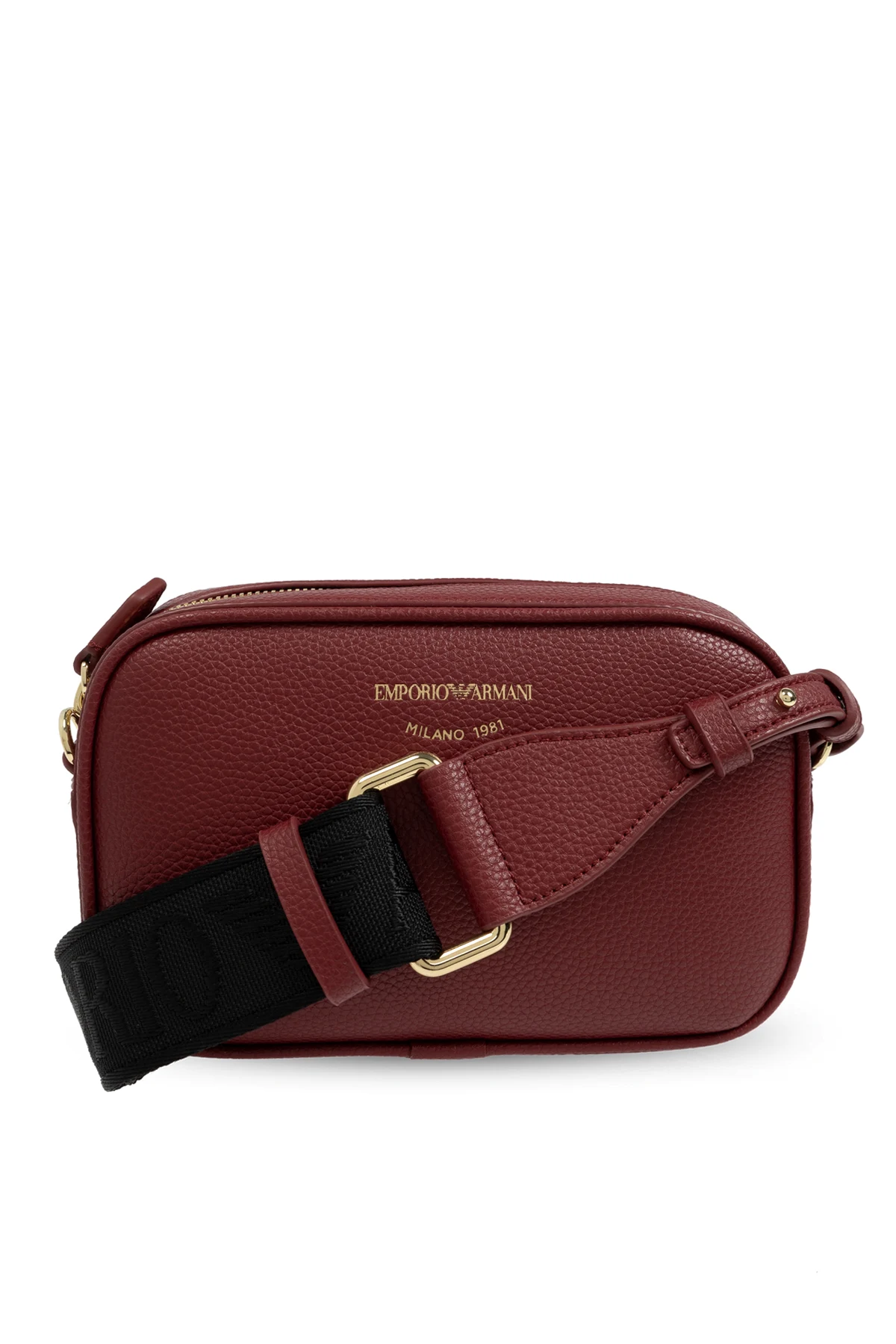 BURGUNDY Shoulder bag with printed logo