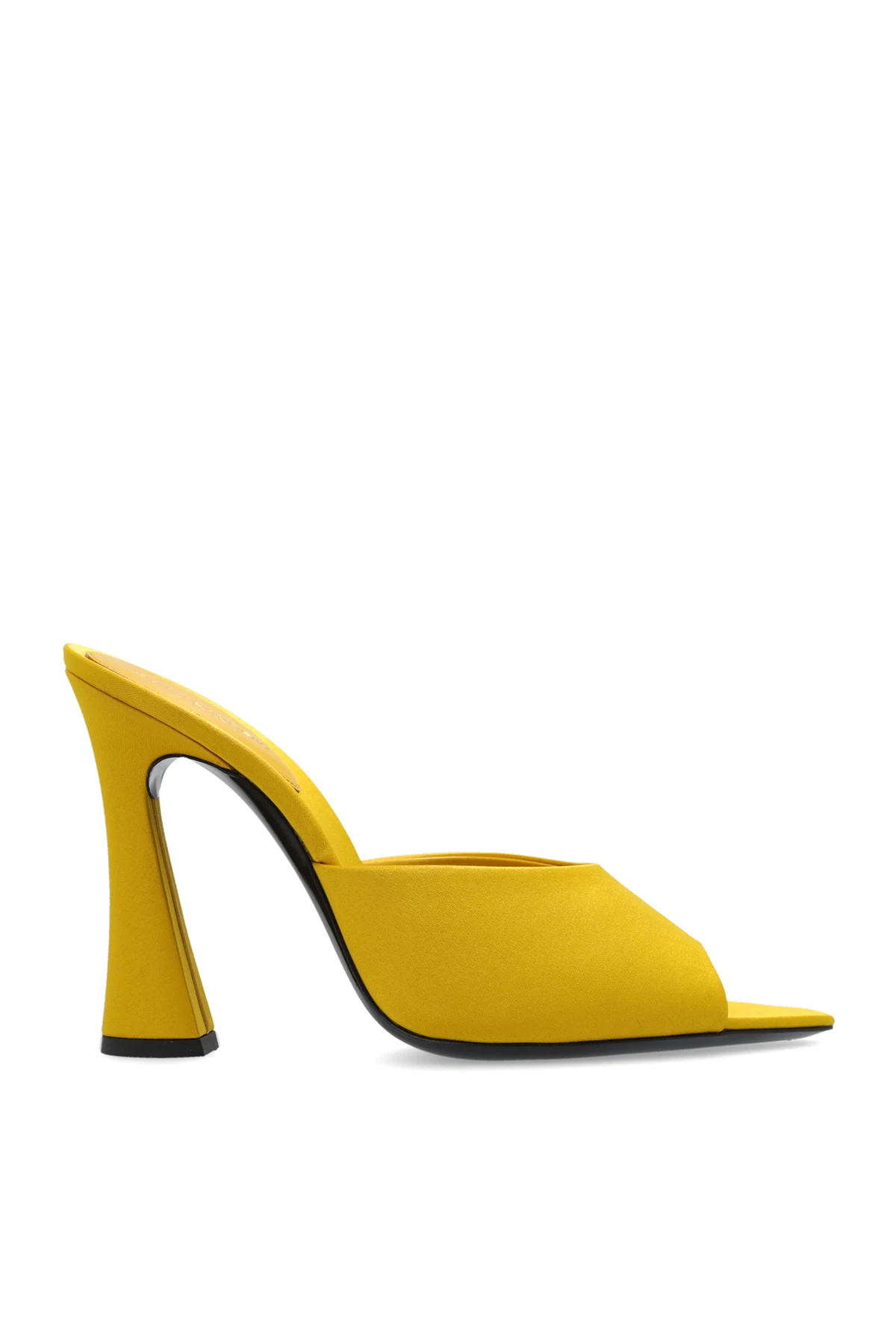 Heeled mules in satin