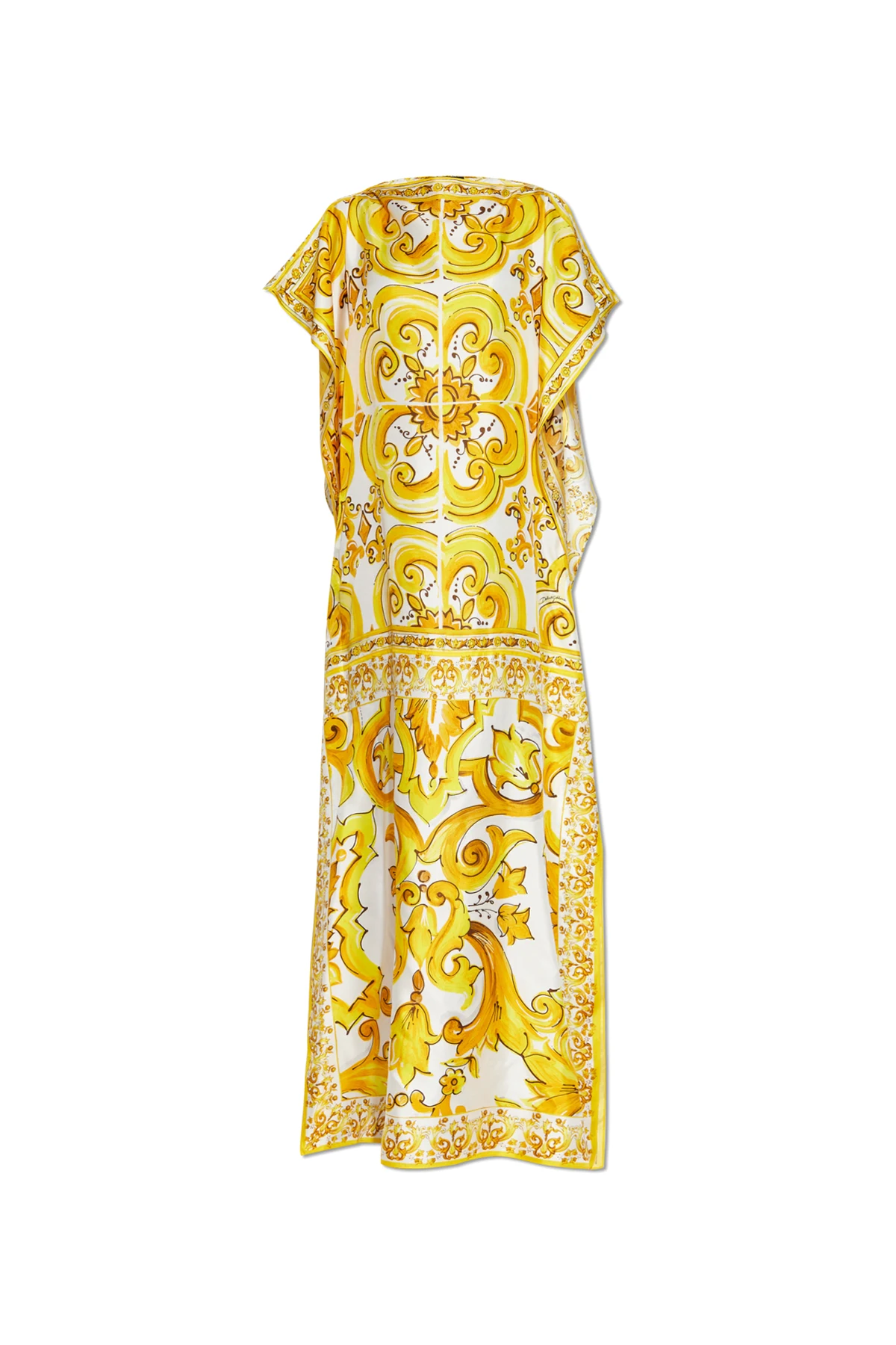 YELLOW  Dress with 'Majolica' print