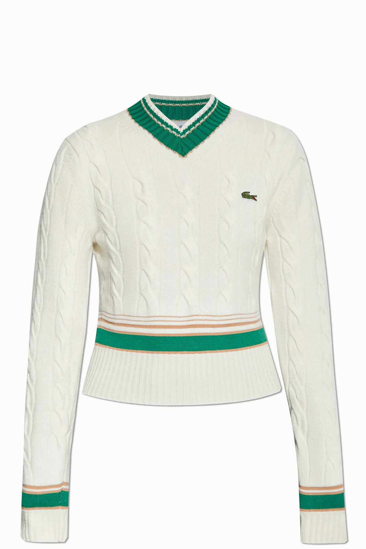 cream Wool sweater with logo