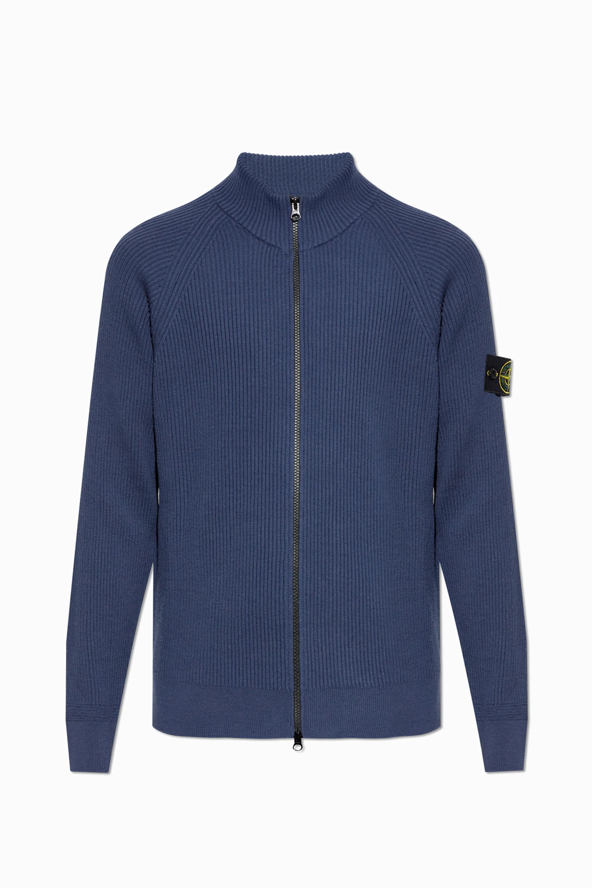 BLUE Ribbed Cardigan
