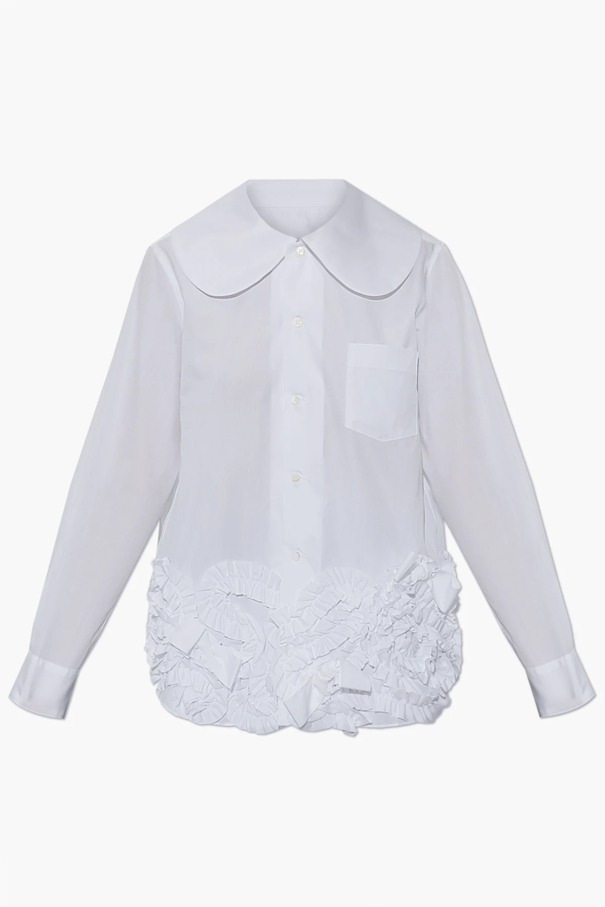 WHITE Shirt with decorative ruffles