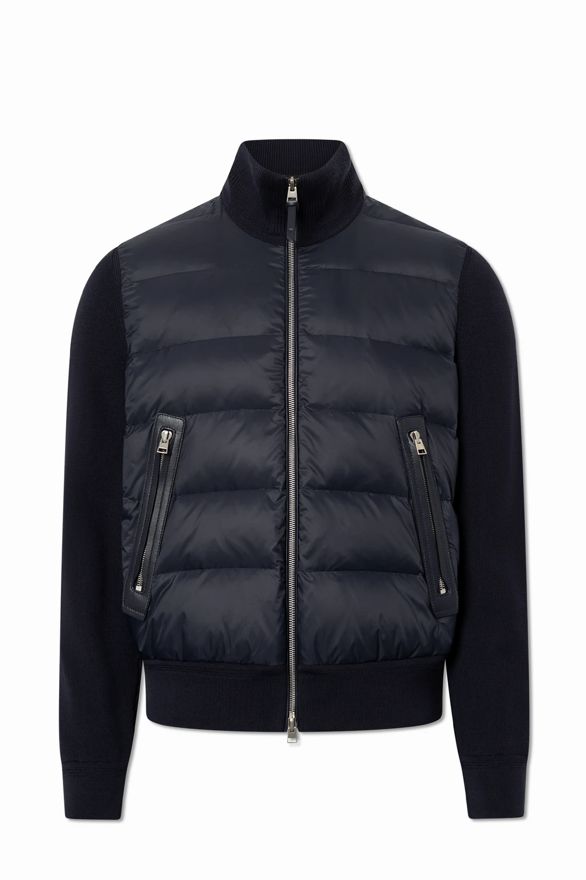 NAVY BLUE Cardigan with down panel