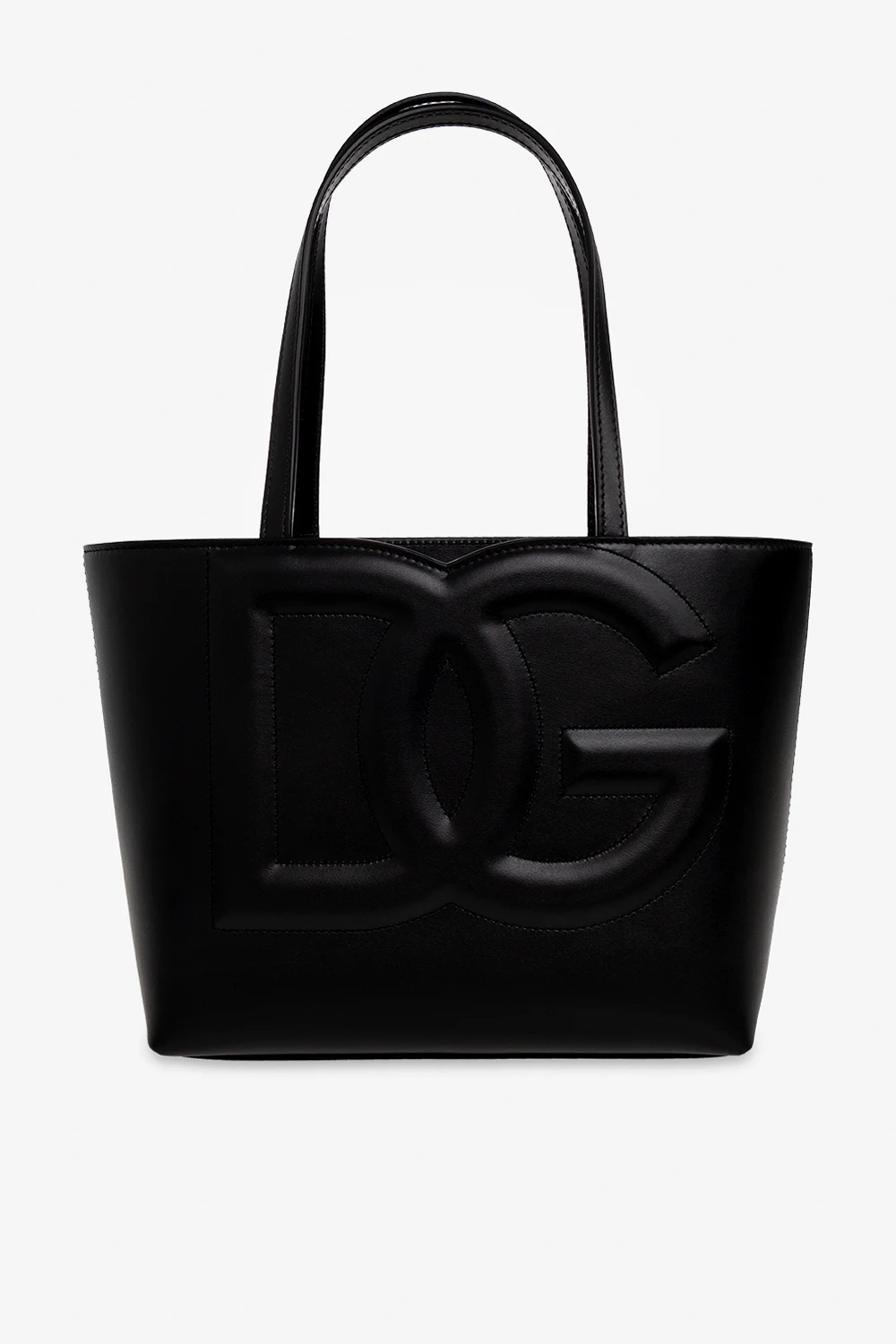 BLACK Leather shopper bag