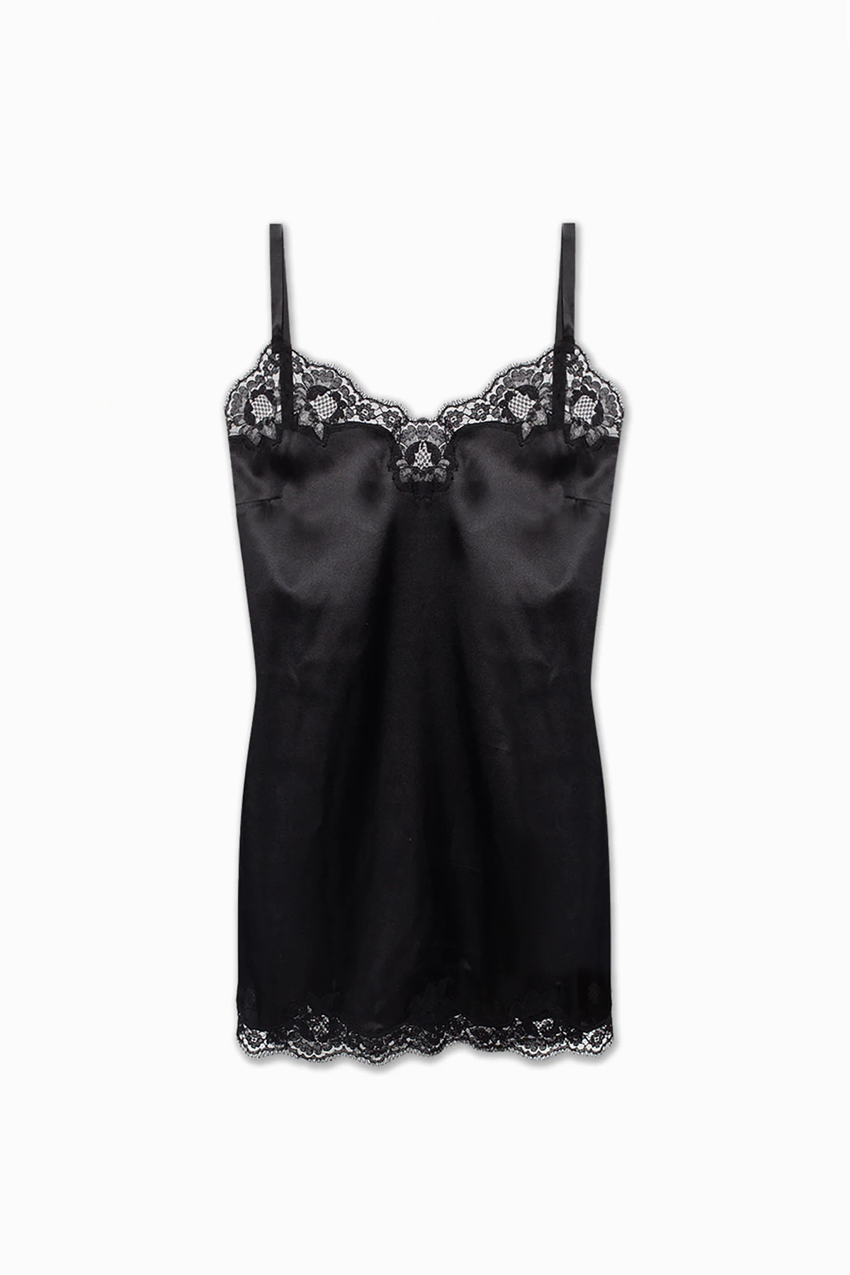 BLACK Lace-trimmed top